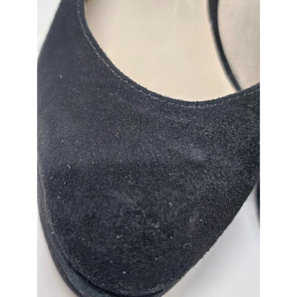 MICHAEL KORS Black Suede Platform Pups Sz 6 heel 5 - Picture 4 of 7